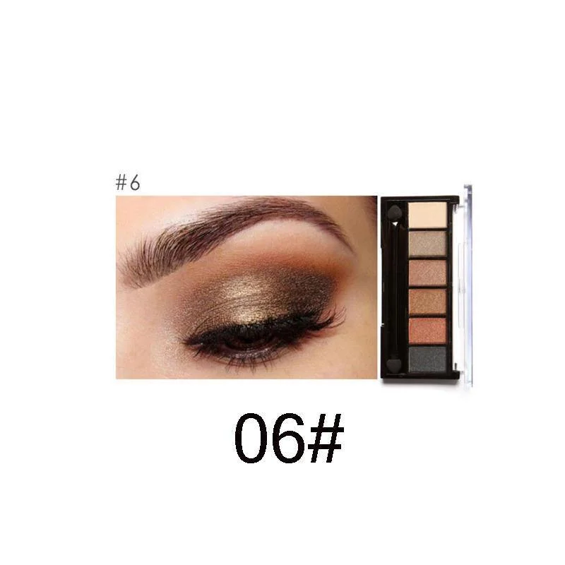 FOCALLURE 6 Colors Nude Eye Shadow Shimmer Matte Earth Color Eyeshadow Palette Cosmetic Makeup Set