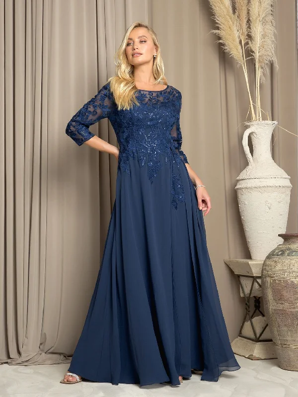 TightseamEva Fashion 5258 Long A Line Mother of the Bride Formal Dress