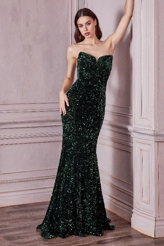 TightsportsbraCinderella Divine CH151 Mermaid Long Sequins Prom Dress Emerald