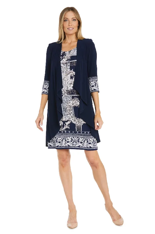 TightbootR&M Richards 1687 Mother of the Bride Short Printed Jacket Dress