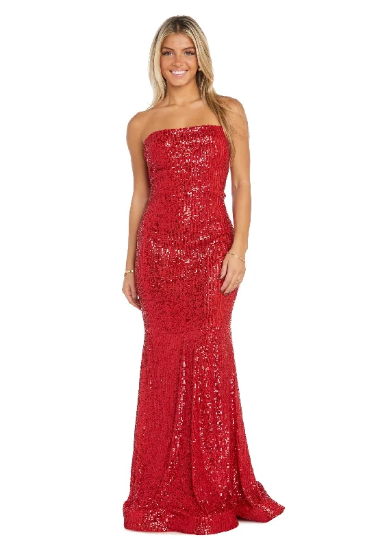 TightscheduleMorgan & Co 13330M Prom Long Fitted Sequin Formal Dress