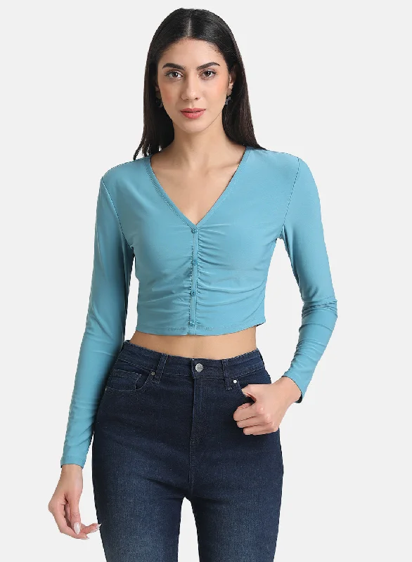 Stretchable Crop Top With RuchingCroptopcloud