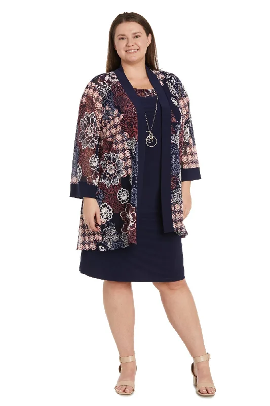 TightskirtR&M Richards 1302W Mother of the Bride Plus Size Short Jacket Dress