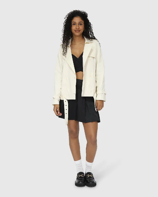 Cool Nights Cropped Trench CoatCroptopfashion