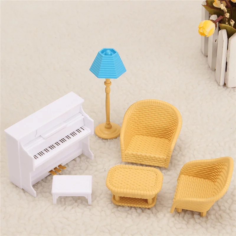 1:12 Simulation Sofa Piano Set Play House Props Dollhouse Creative DIY Material