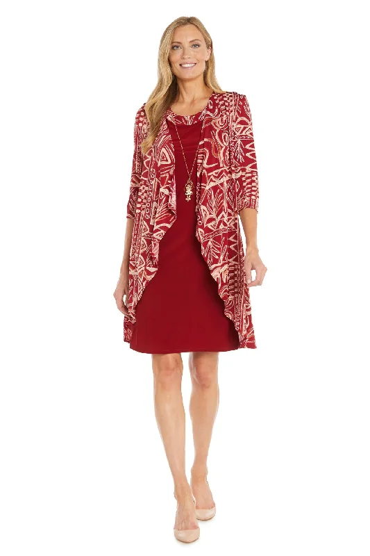 TightchainR&M Richards 3187P Short Mother of the Bride Printed Jacket Dress