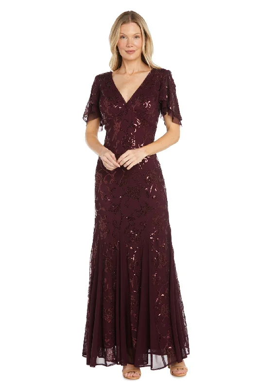 TightgameR&M Richards 3215 Long Evening Floral Sequin Formal Dress