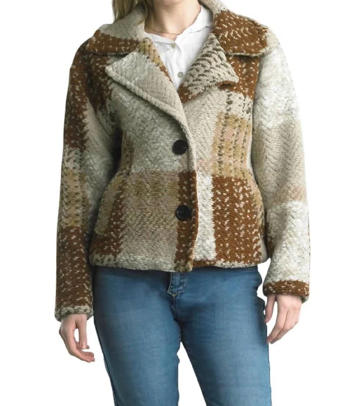 Cropped Boucle Jacket In CamelCroptopmobile