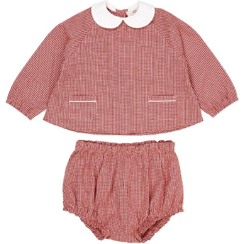 Copenhagen Colors Red Check Combi Check Baby Set