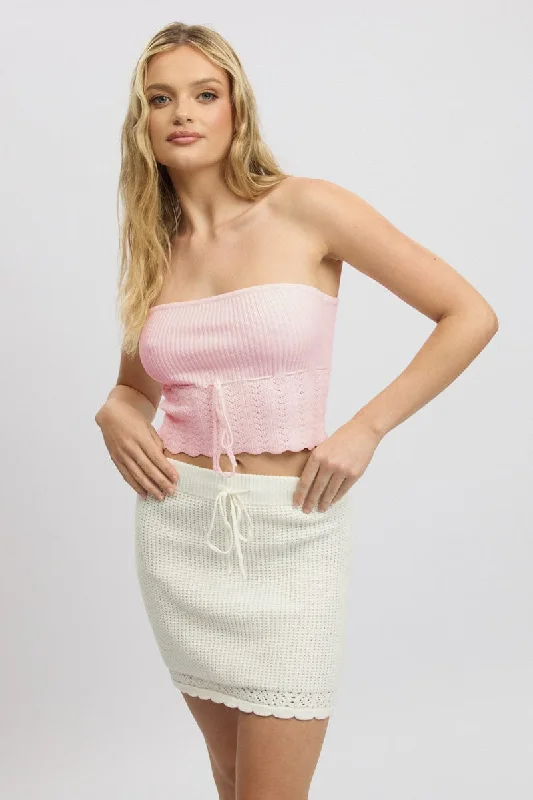 Pink Bandeau TopCroptopsleeve