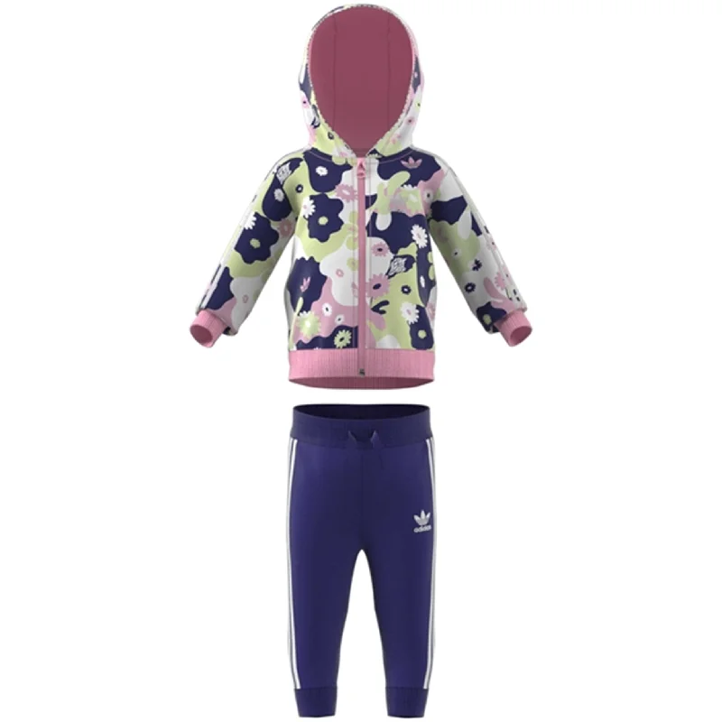 adidas Flower Print Zip Hoodie Set