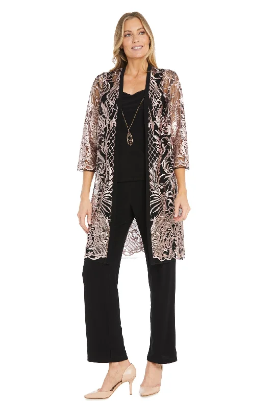 TightfocusR&M Richards 2779 Long Sequin Formal Lace Pant Suit