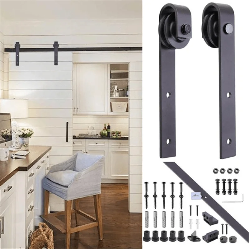 Sliding Barn Door Hardware Track Set Doubleroller Kit Antique Classic Bedroom