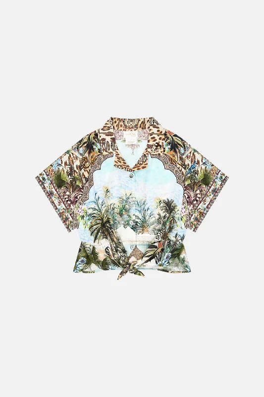 KIDS CROP TIE FRONT SHIRT 4-10 VIEWS OF THE VALLEYCroptopbreathable