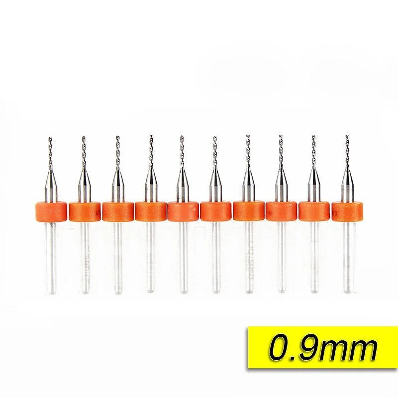 Drillpro 10Pcs 0.6mm-1.5mm Tungsten Carbide PCB Drill Bits Print Circuit Board Mini CNC Drilling Bit Set