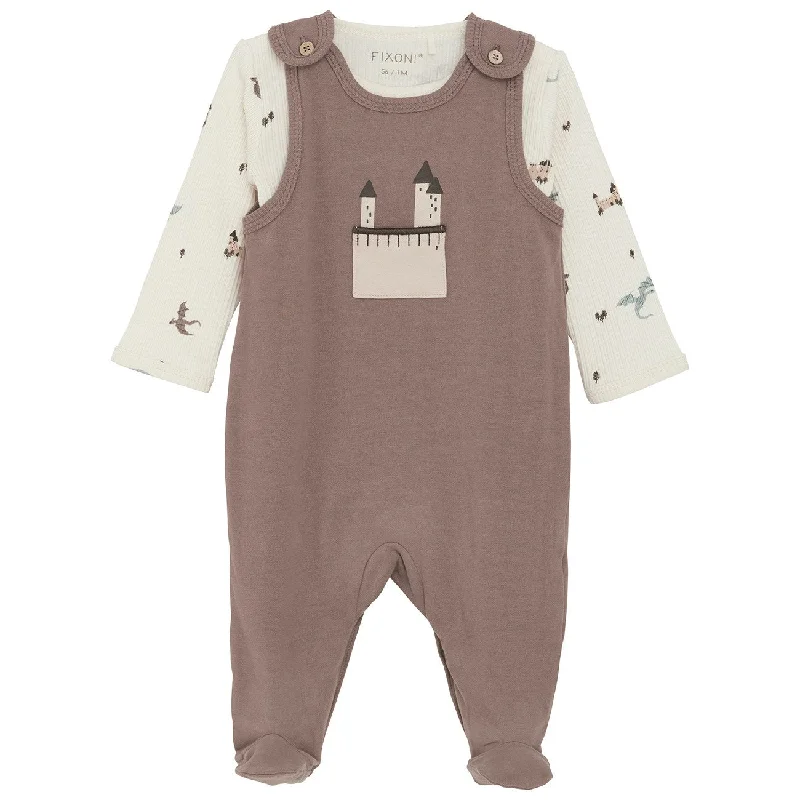 FIXONI Deep Taupe Set W. Rib Body & Romper