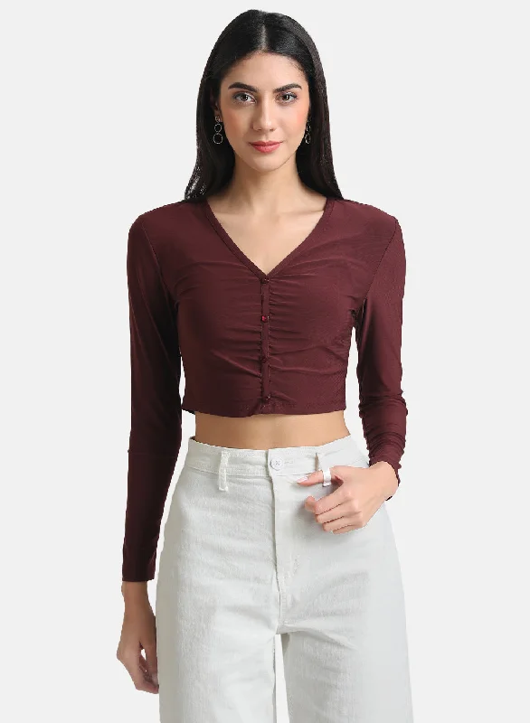 Stretchable Crop Top With RuchingCroptopAI