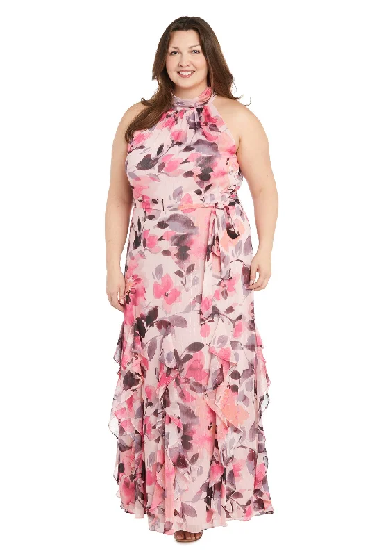 TightbuckleR&M Richards 1915W Long Floral Printed Formal Plus Size Dress