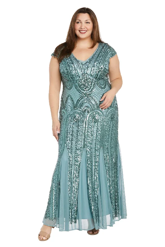 TightbandR&M Richards 1975W Plus Size Long Beaded Formal Dress