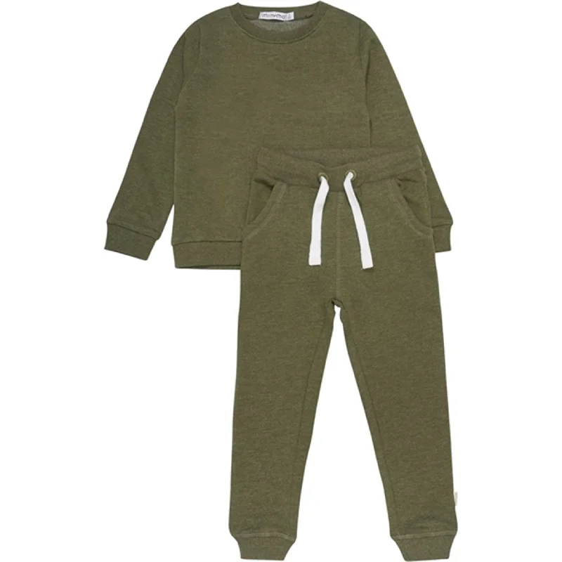 Minymo Dark Olive Sweat Set 2-pack NOOS