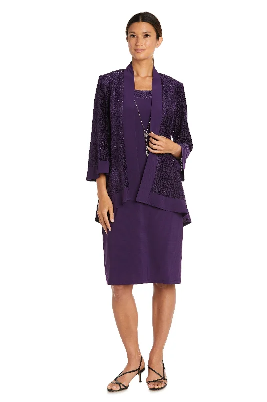 TightshipR&M Richards 7597P Short Velvet Mother of the Bride Petite Jacket Dress