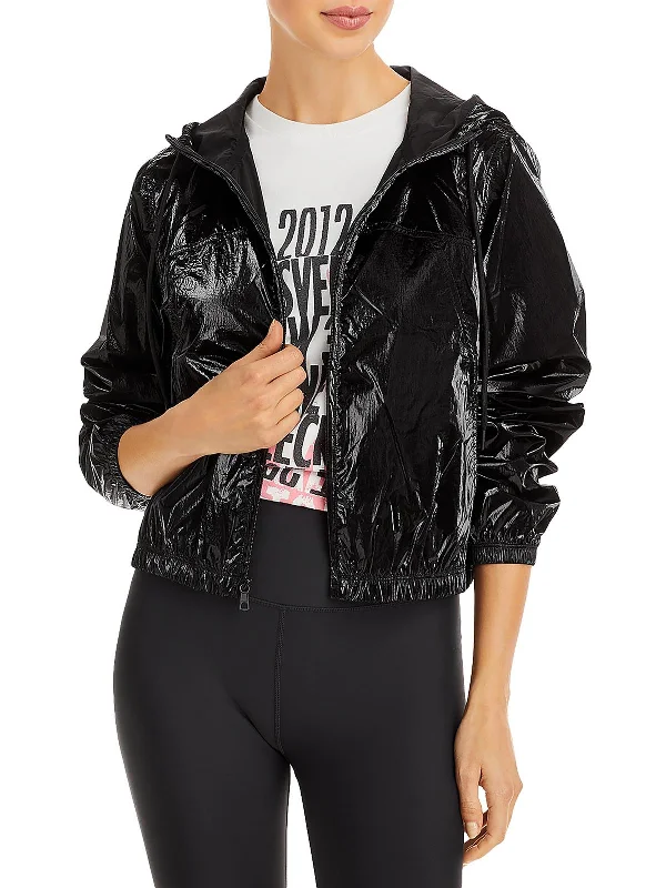 Womens Cropped Long Sleeve Windbreaker JacketCroptopvr