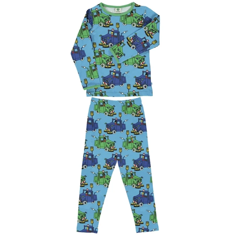 Småfolk Ocean Blue Sweeper Truck Shirt/Leggings Set