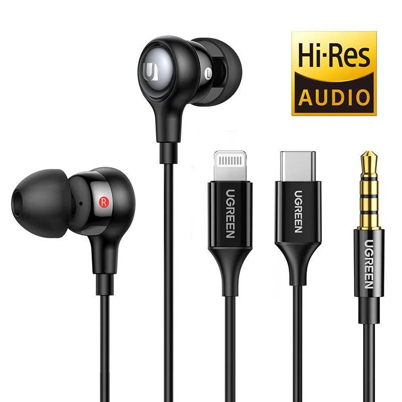 High-Definition In-Ear Earphones with Microphone - 3.5mm, USB Type-C, Lightning ConnectorCroptopunity