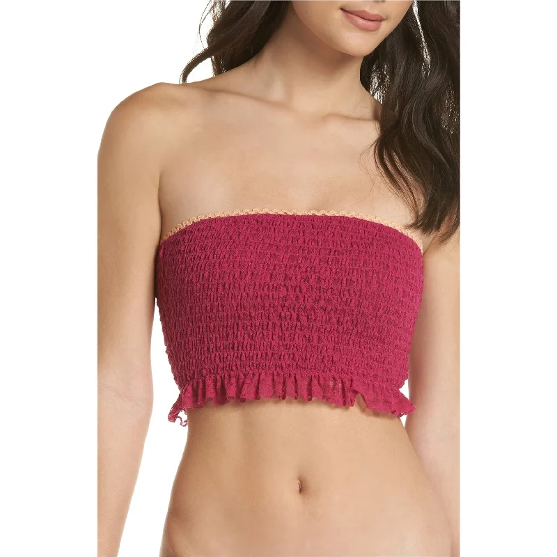 Free People Womens Callie Bandeau Blouse, Pink, SmallCroptophoodie