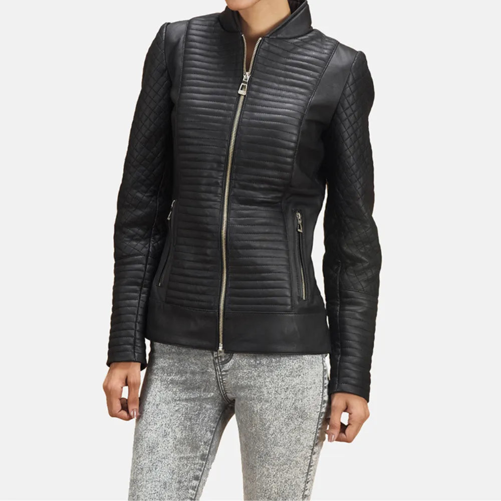 Cashmere JacketsBlack Biker Jacket For Women