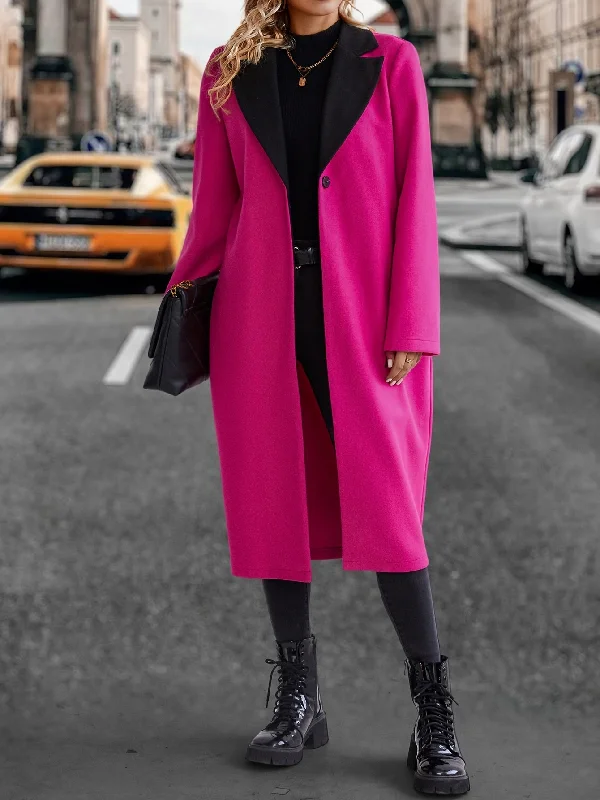 Urban JacketsCollared Neck Buttoned Longline Coat