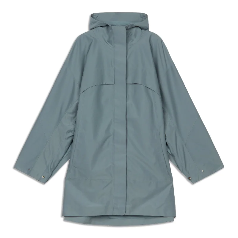 Cotton JacketsMid-Length Waterproof Rain Coat - Resale