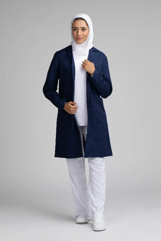 Skateboard JacketsUnisex Long Jacket / Labcoat - SC 101C Navy Blue