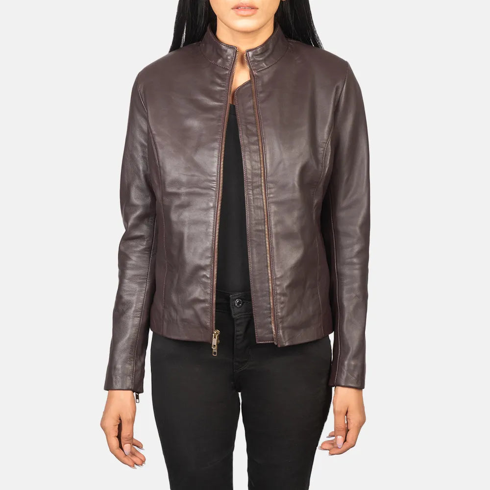 Running JacketsWomen Leather Jackets in Maroon