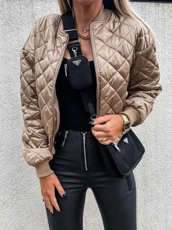 Logo JacketsWomen's Short Zip Closure Quilted Jacket