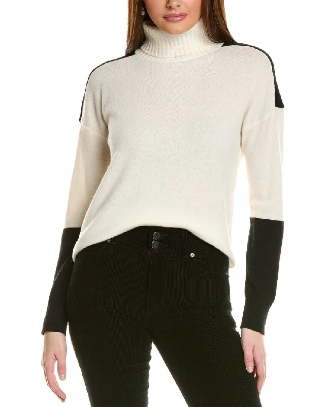 Lace-Up Knit TopsAmicale Cashmere Color Turtleneck Cashmere Sweater