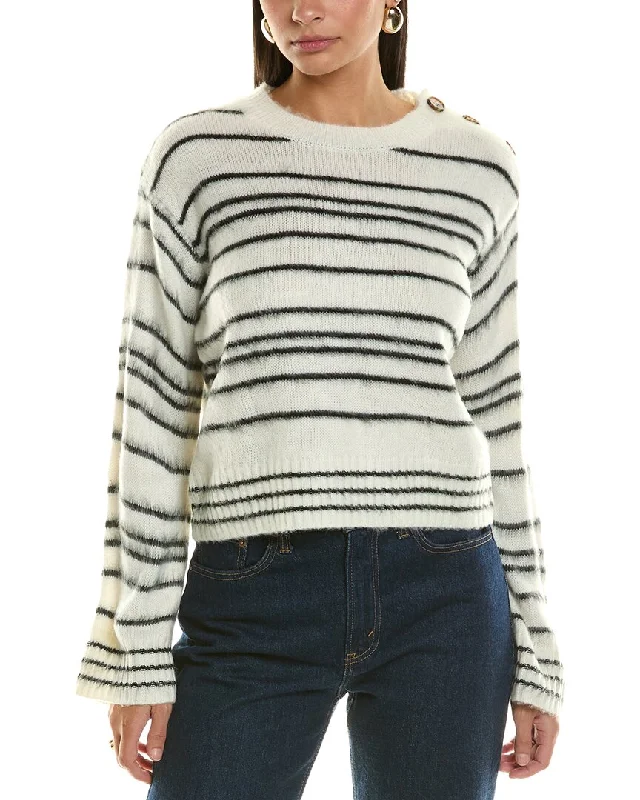 Layered Knit TopsBishop + Young Noelle Stripe Fuzzy Sweater