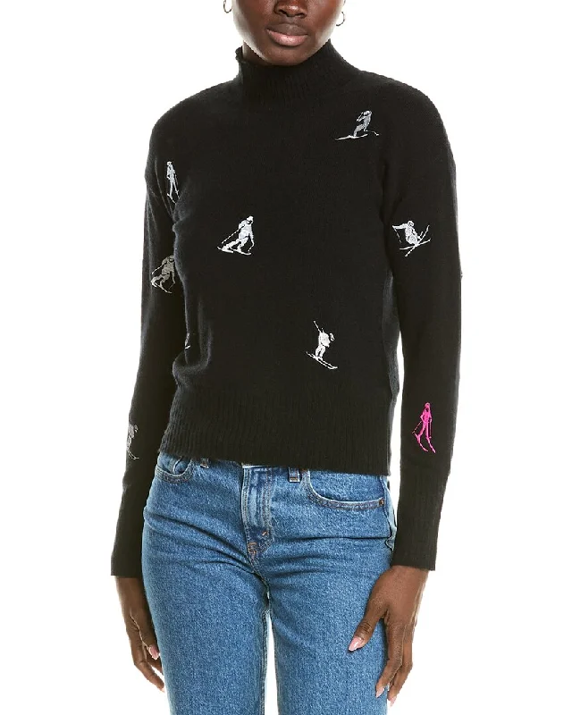 Lace-Up Knit TopsBrodie Cashmere Wool & Cashmere-Blend Ditsy Skier Mock Neck Jumper