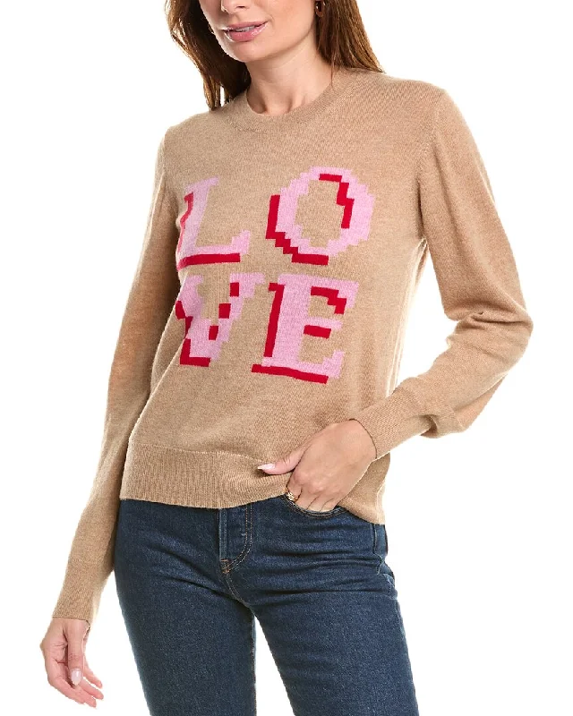 Embroidered Knit TopsBrodie Cashmere Wool & Cashmere-Blend Pixel Love Jumper