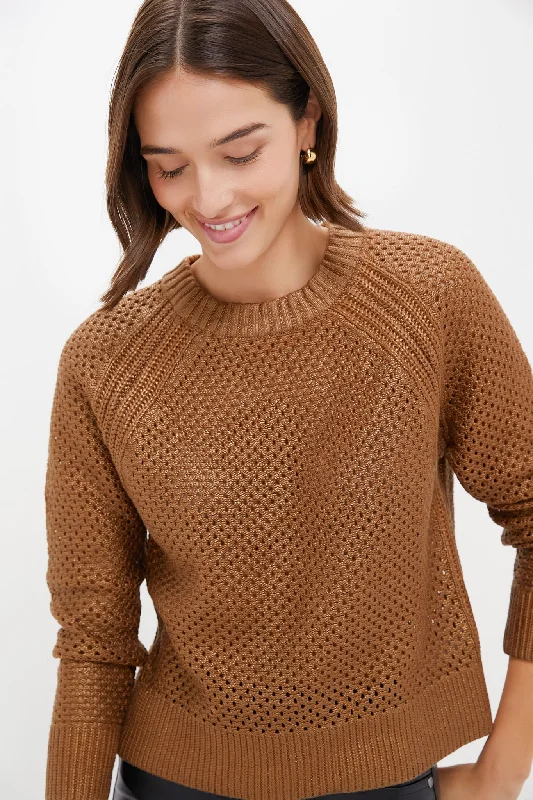 Travel Knit TopsCopper Crochet Aspen Crewneck Sweater