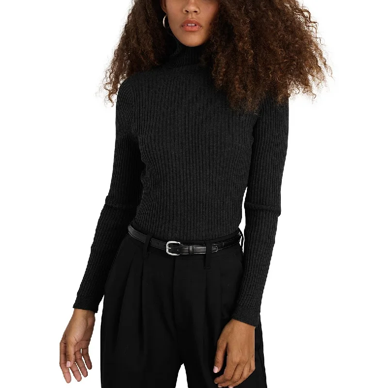 Fitted Knit TopsCristy Womens Long Sleeve Ribbed Mock Turtleneck Sweater