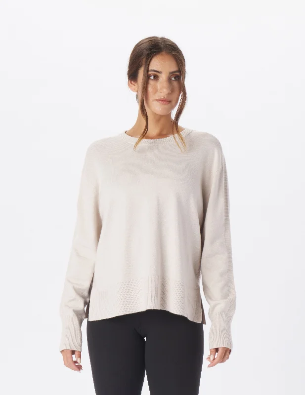 Hip-Hop Knit TopsElevated Rib Crew: Oatmilk