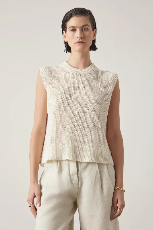 Silk Knit TopsGARDENA LINEN SWEATER VEST