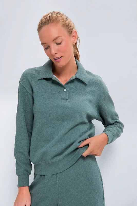 Metallic Knit TopsHeathered Green Perry Pullover