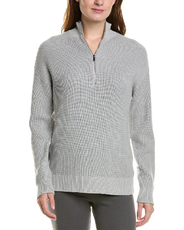 Wool Knit TopsIVL Collective Funnel Neck 1/2-Zip Sweater