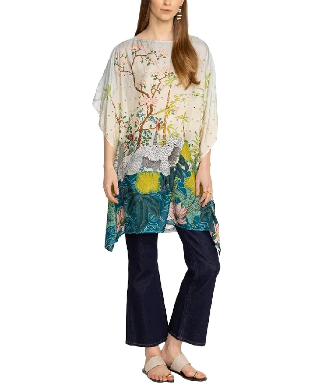 Sheer Knit TopsJohnny Was Pribasa Eyelet Silk Poncho