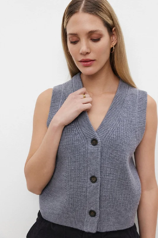 Ruffled Knit TopsLU SWEATER VEST