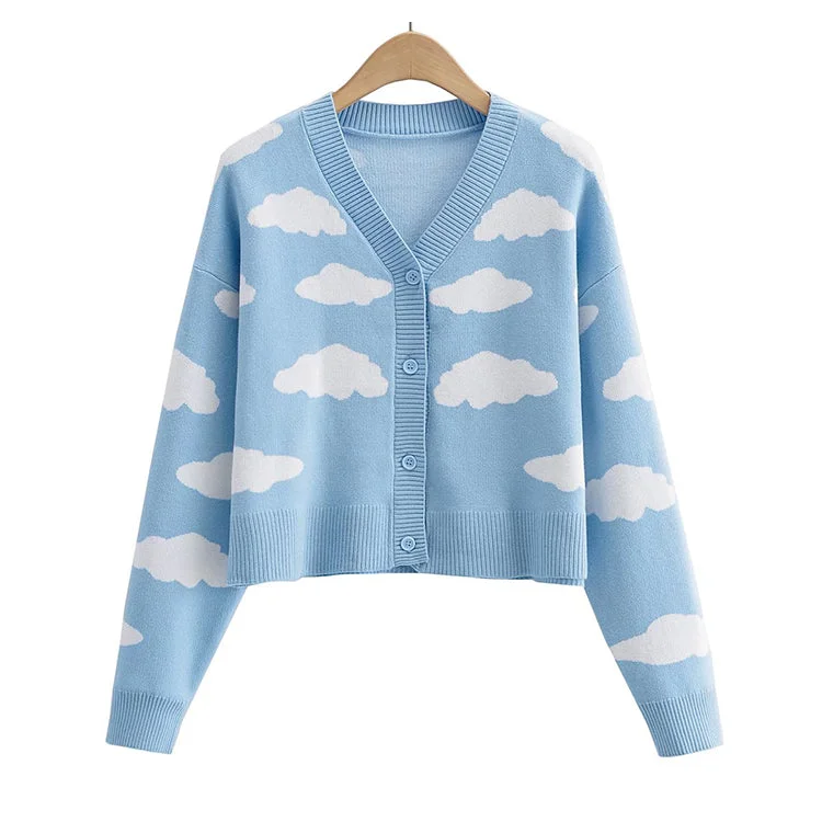 Cable Knit TopsMinority design sense cloud knitted cardigan single breasted sweater coat  7425