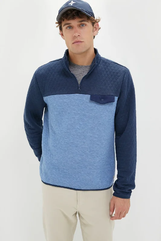 Layered Knit TopsNavy Mid Blue Colorblock Corbet Pullover