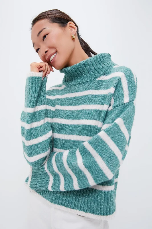 Statement Knit TopsPalm Green Josephine Stripe Sweater